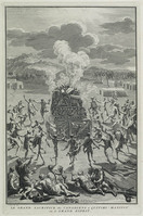 KG 11906
<br/>
Afgoderij: Canada, Het offer aan Quitchi-Manitou.
<br/>
<em>Picart, Bernard (1673-1733)</em>